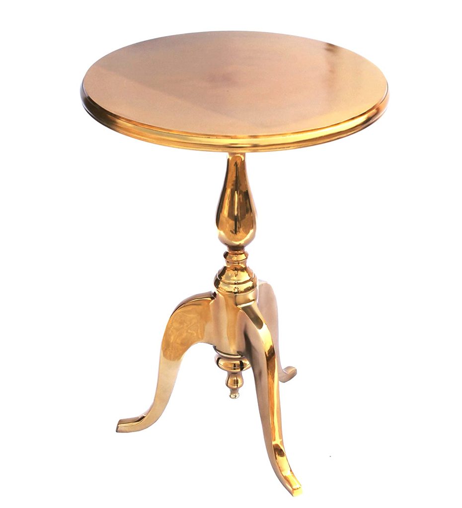 Golden round side table
